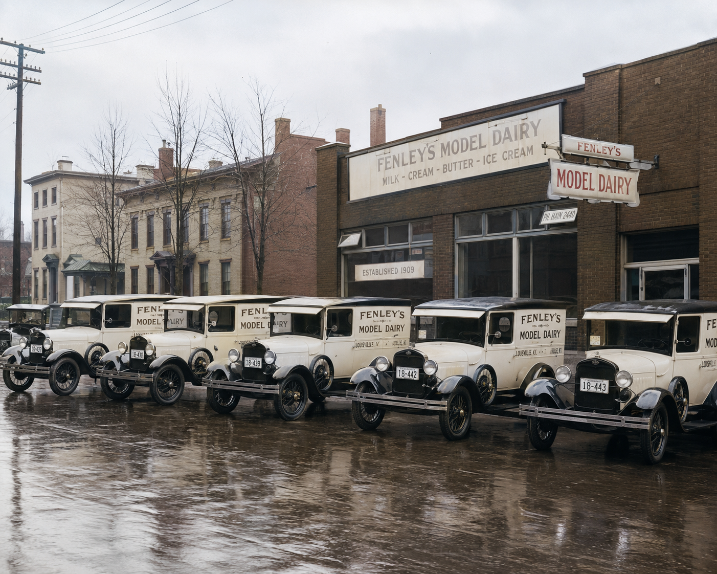 A Fenley delivery truck at the dairy.